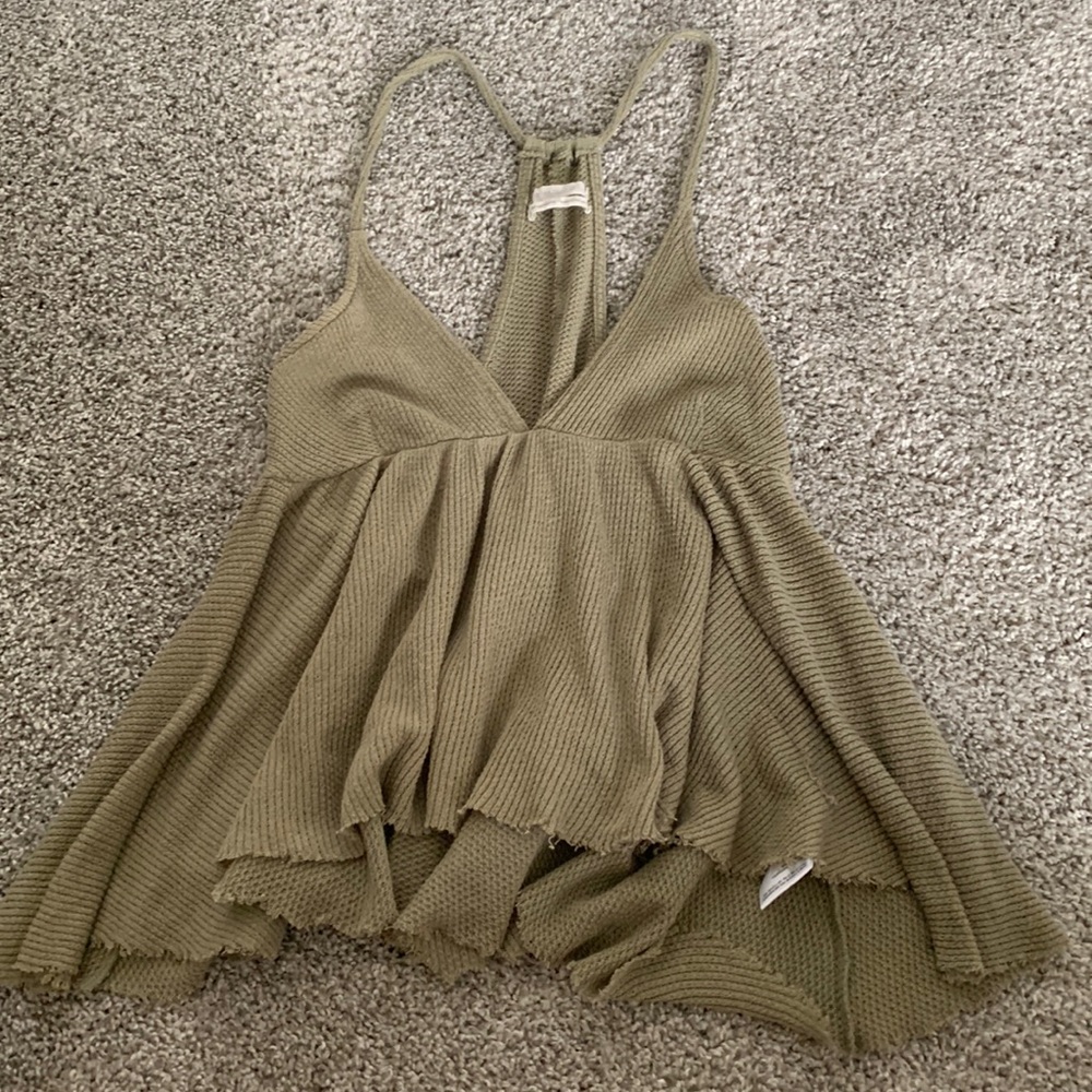 green v cut tank strapless blouse